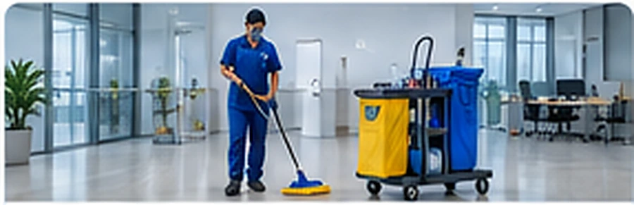 Facilities management team maintaining a commercial building
